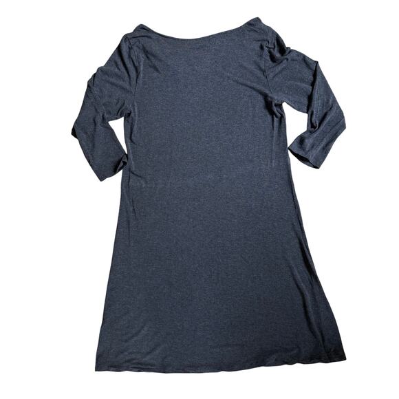 Eileen Fisher Long Sleeve Droop Neck Knit Dress SZ S Brown Minimalist Small Flaw - Picture 2 of 7